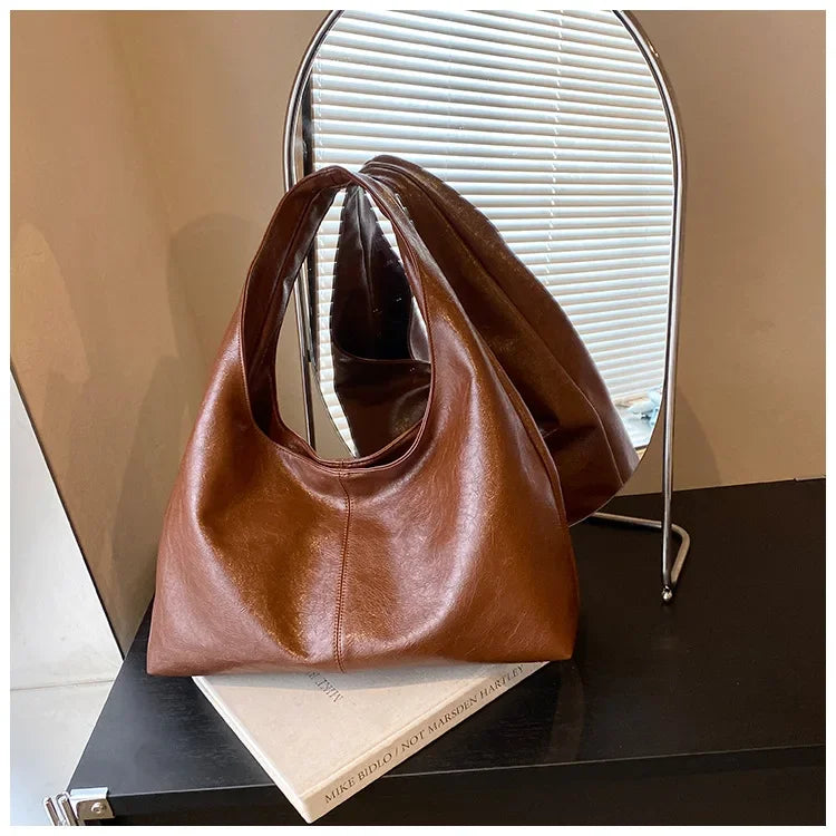 Leather Hobo Handbag