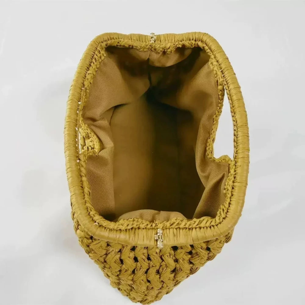 Woven Rattan Clutch Bag